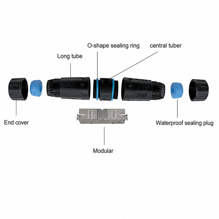External Cable Connector Cat 6 A and Cat 7 IP 68 Toolless - Techly Professional IWP-MD C 6 A-IPTLT