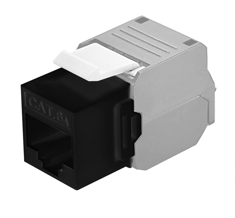 Frutto Keystone RJ45 Cat6A UTP Tool-Free Nero Grigio - Techly Professional IWP-MD C6A/BBT