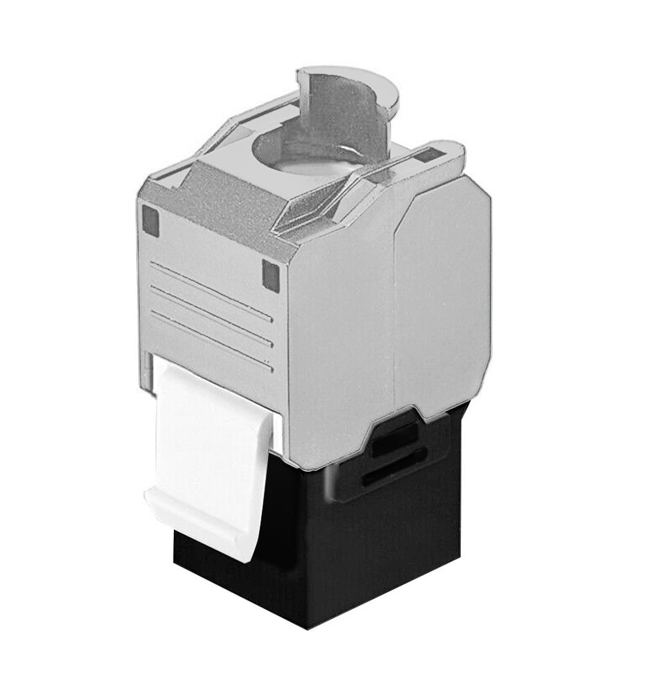 Frutto Keystone RJ45 Cat6A UTP Tool-Free Nero Grigio - Techly Professional IWP-MD C6A/BBT