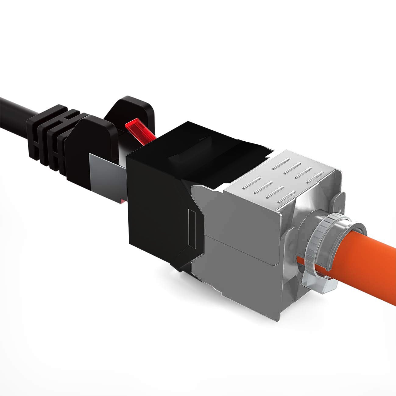 Frutto Keystone RJ45 Cat6A UTP Tool-Free Nero Grigio - Techly Professional IWP-MD C6A/BBT