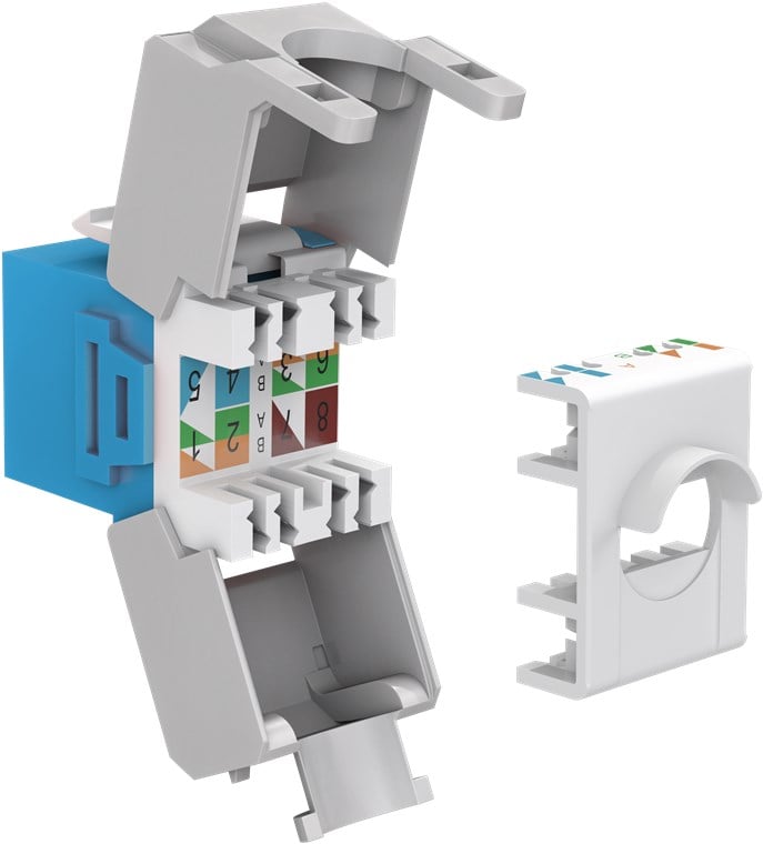 Frutto Keystone RJ45 Cat6A UTP 500MHz Blu - Goobay IWP-MD C6A/BLW