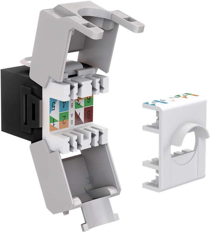 Frutto Keystone RJ45 Cat6A UTP 500MHz Nero - Goobay IWP-MD C6A/BW