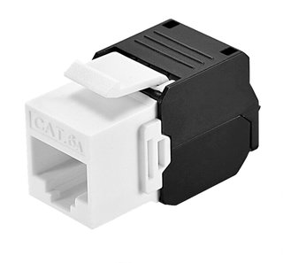 Frutto Keystone RJ45 Cat6A UTP Tool-Free Bianco Nero - Techly Professional IWP-MD C6A/BWT