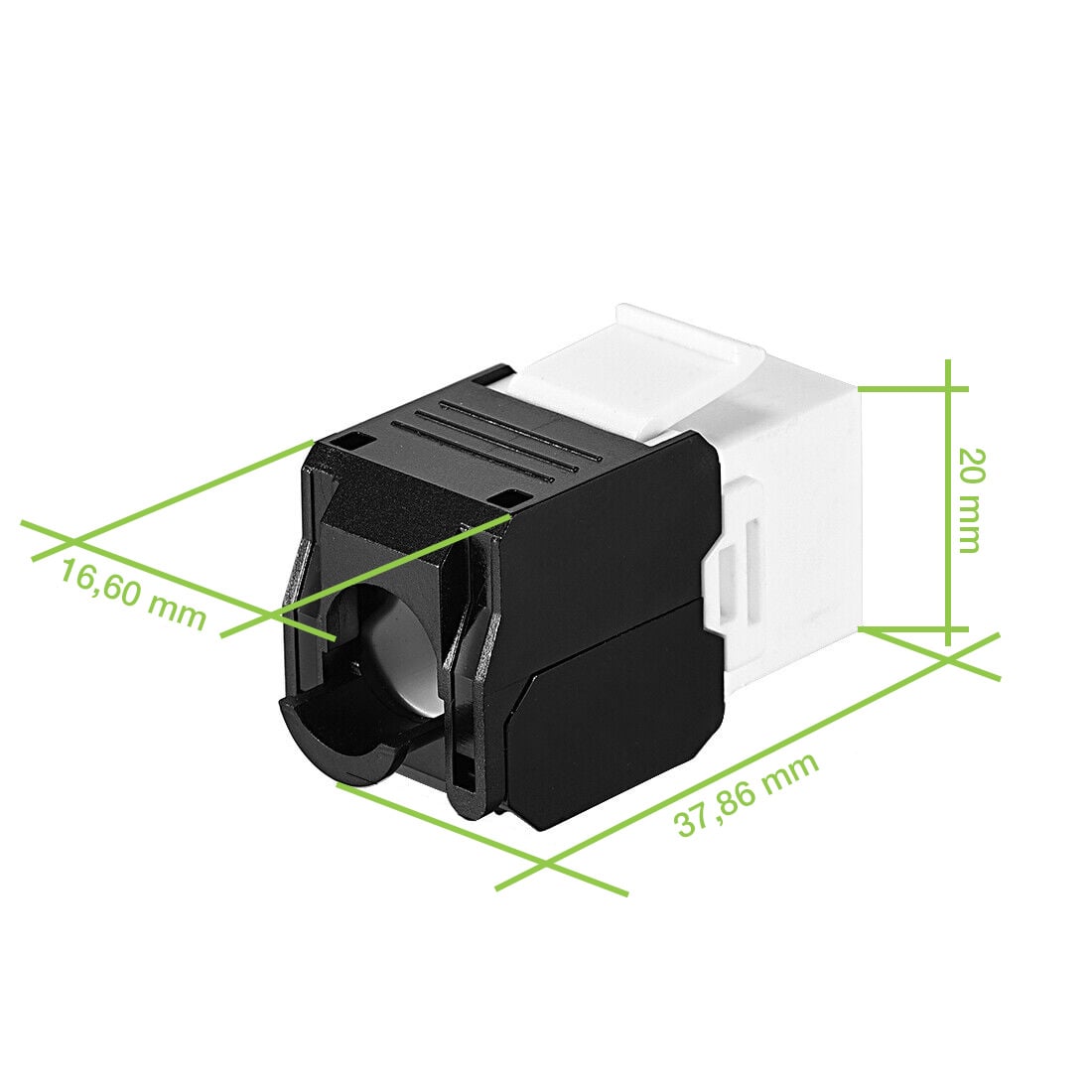 Frutto Keystone RJ45 Cat6A UTP Tool-Free Bianco Nero - Techly Professional IWP-MD C6A/BWT