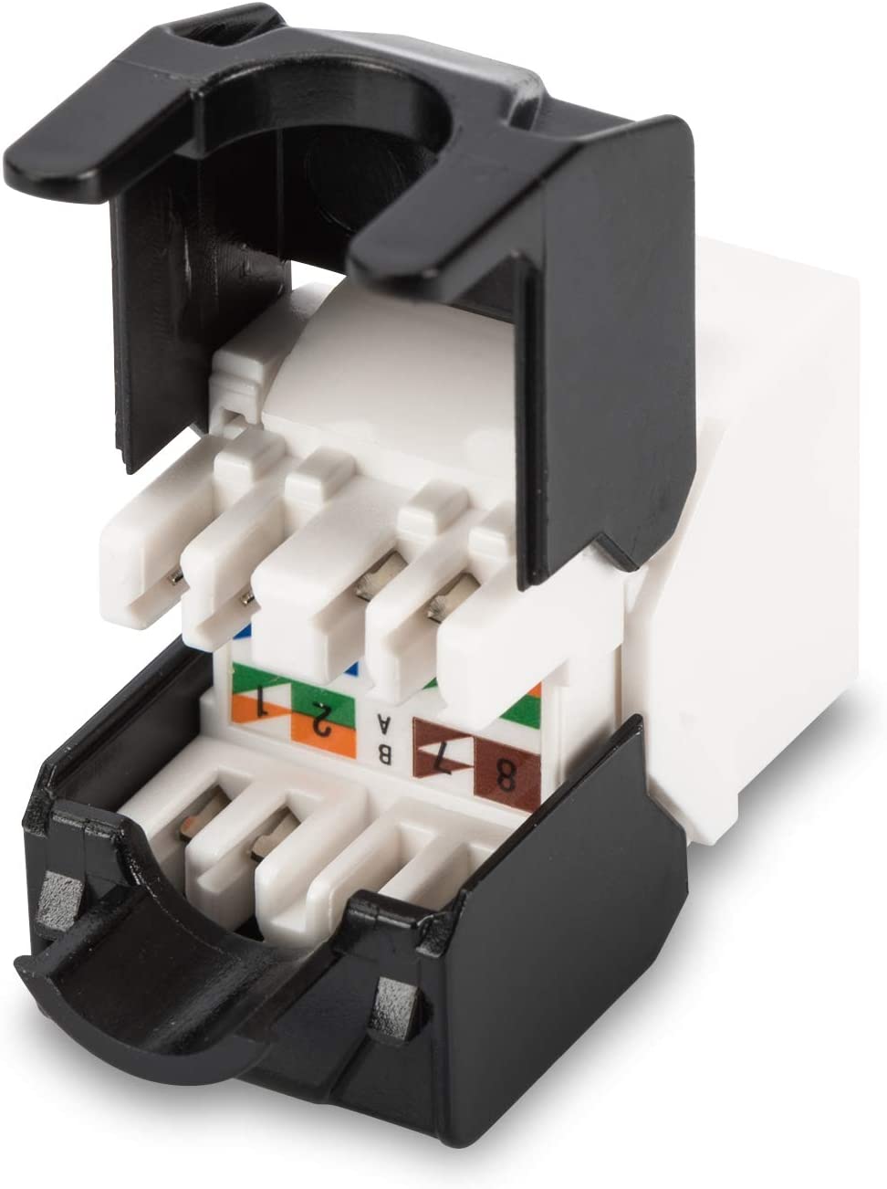 Frutto Keystone RJ45 Cat6A UTP Tool-Free Bianco Nero - Techly Professional IWP-MD C6A/BWT