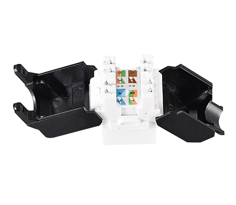 Frutto Keystone RJ45 Cat6A UTP Tool-Free Bianco Nero - Techly Professional IWP-MD C6A/BWT