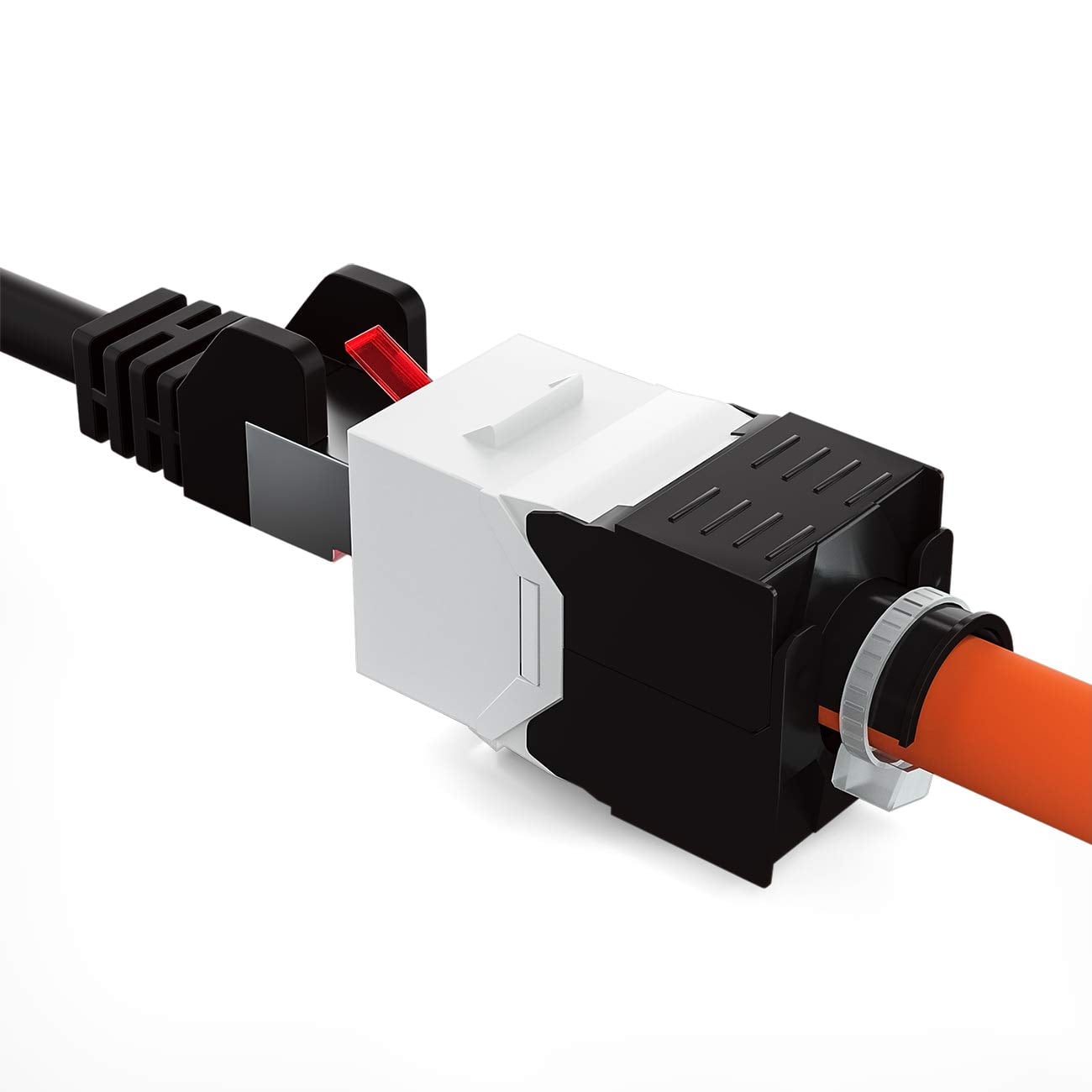 Frutto Keystone RJ45 Cat6A UTP Tool-Free Bianco Nero - Techly Professional IWP-MD C6A/BWT