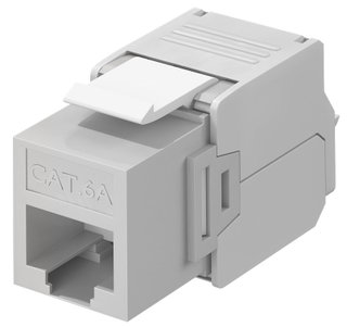 Frutto Keystone RJ45 Cat6A UTP 500MHz Grigio - Goobay IWP-MD C6A/GRW