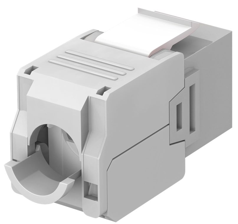 Frutto Keystone RJ45 Cat6A UTP 500MHz Grigio - Goobay IWP-MD C6A/GRW