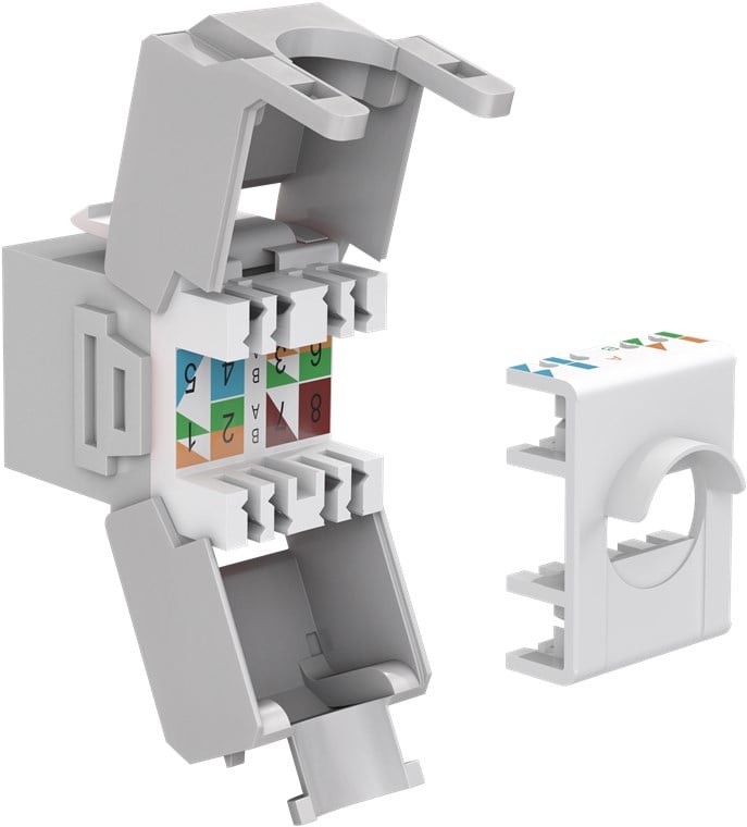 Frutto Keystone RJ45 Cat6A UTP 500MHz Grigio - Goobay IWP-MD C6A/GRW