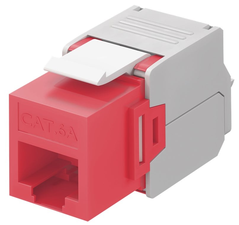 Frutto Keystone RJ45 Cat6A UTP 500MHz Rosso - Goobay IWP-MD C6A/REW