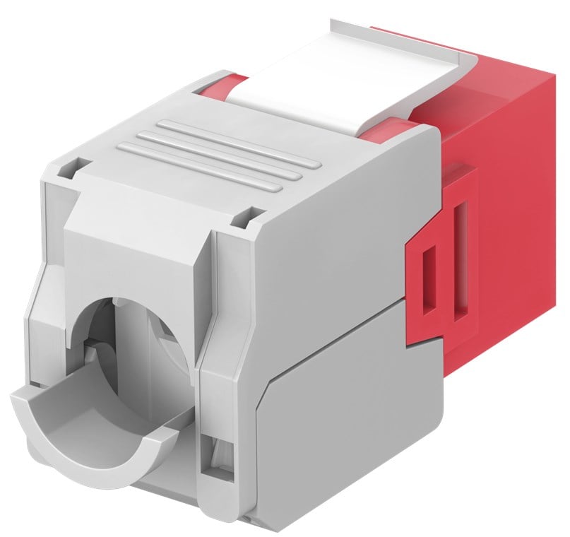 Frutto Keystone RJ45 Cat6A UTP 500MHz Rosso - Goobay IWP-MD C6A/REW