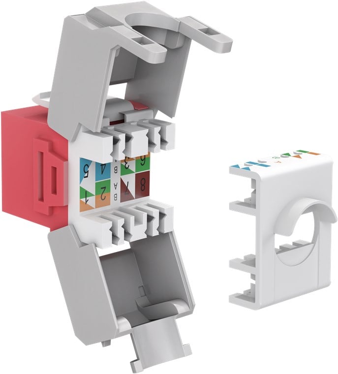 Frutto Keystone RJ45 Cat6A UTP 500MHz Rosso - Goobay IWP-MD C6A/REW