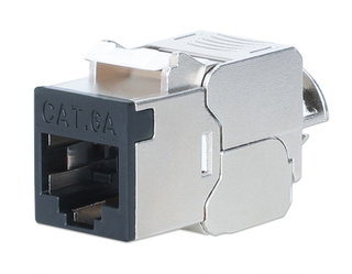 Frutto Keystone RJ45 Cat6A 10G Slim STP Toolless Nero - Intellinet IWP-MD C6A/STBK