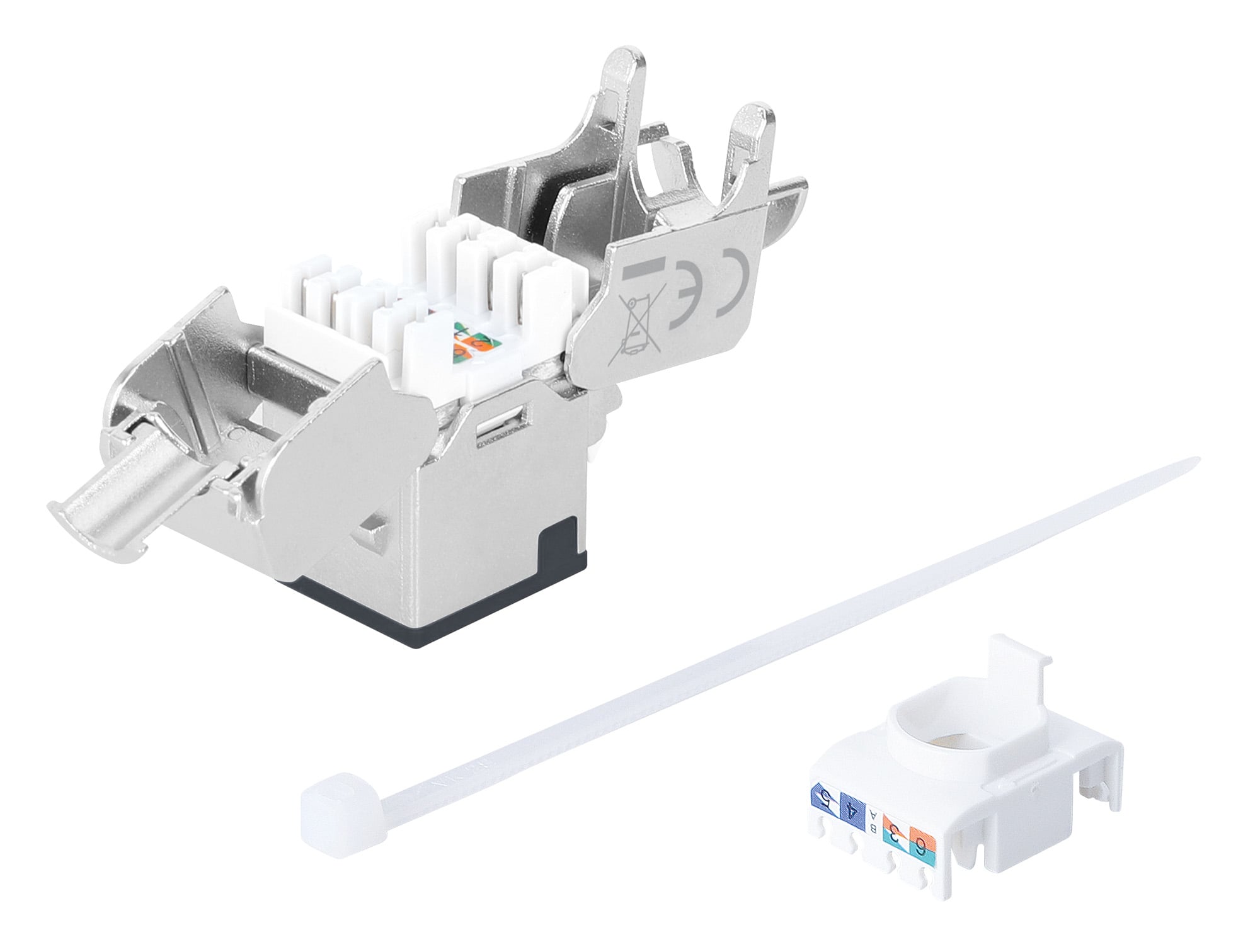 Frutto Keystone RJ45 Cat6A 10G Slim STP Toolless Nero - Intellinet IWP-MD C6A/STBK