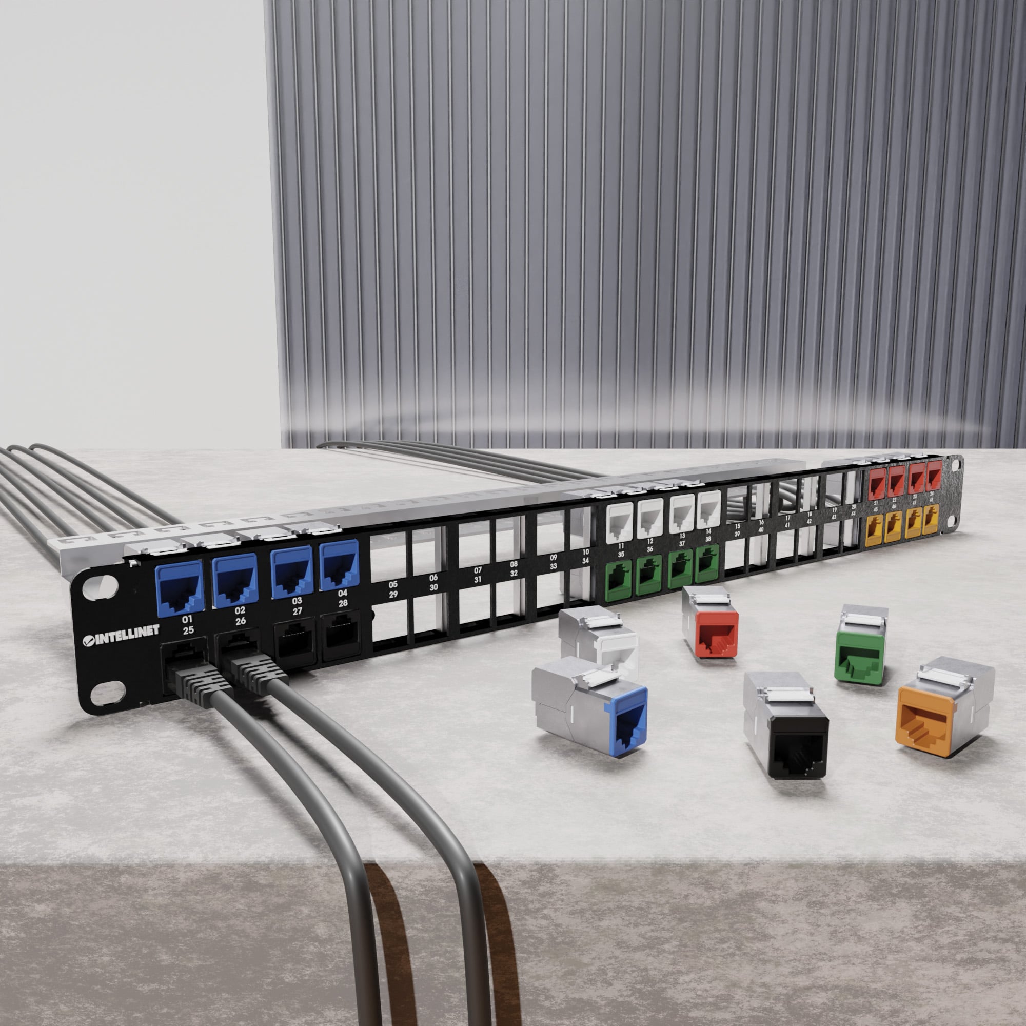 Frutto Keystone RJ45 Cat6A 10G Slim STP Toolless Nero - Intellinet IWP-MD C6A/STBK