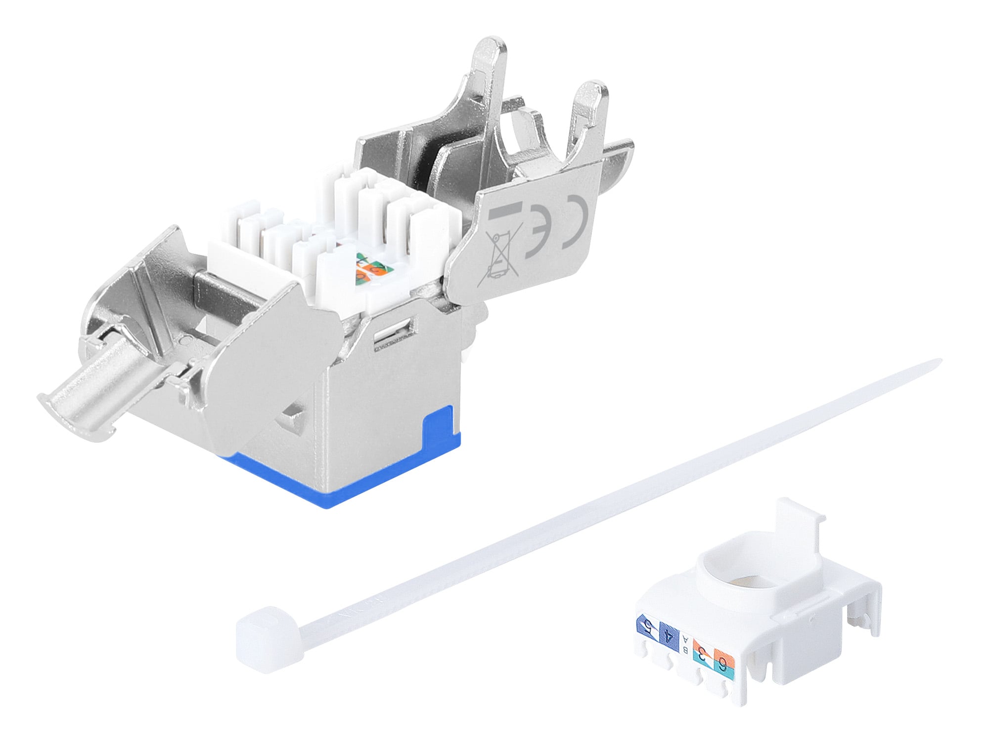 Frutto Keystone RJ45 Cat6A 10G Slim STP Toolless Blu - Intellinet IWP-MD C6A/STBL