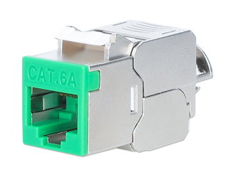 Fruit Keystone RJ 45 Cat 6 A 10 G Slim STP Toolless Green - Intellinet IWP-MD C 6 A/STGRE