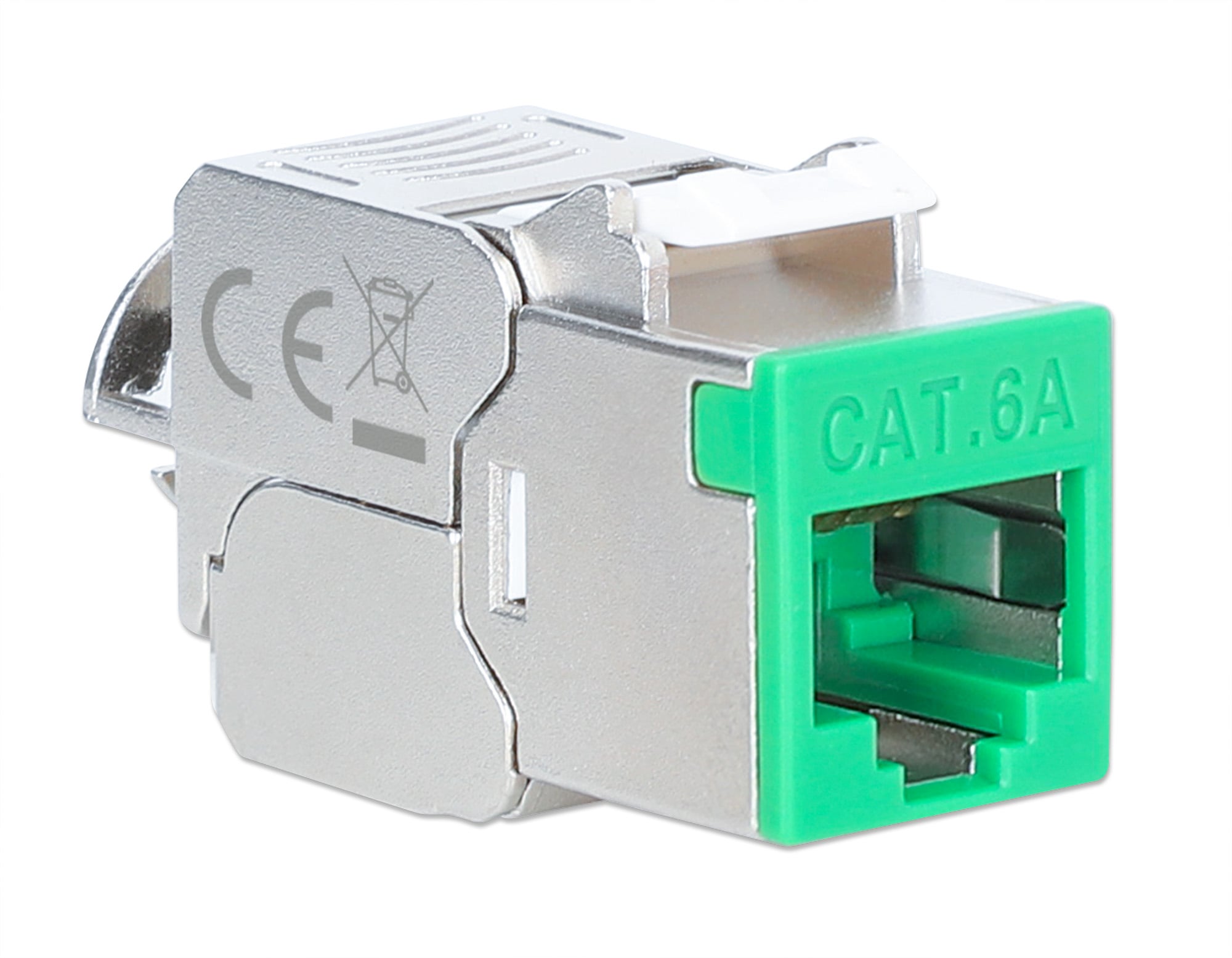 Frutto Keystone RJ45 Cat6A 10G Slim STP Toolless Verde - Intellinet IWP-MD C6A/STGRE