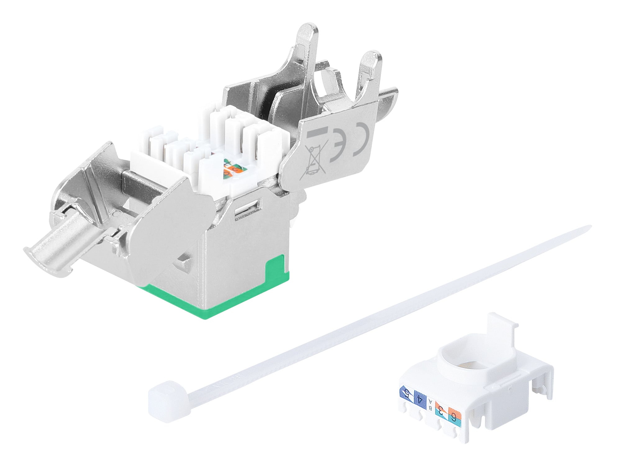 Frutto Keystone RJ45 Cat6A 10G Slim STP Toolless Verde - Intellinet IWP-MD C6A/STGRE
