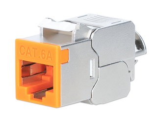 Fruit Keystone RJ 45 Cat 6 A 10 G Slim STP Toolless Orange - Intellinet IWP-MD C 6 A/STOR