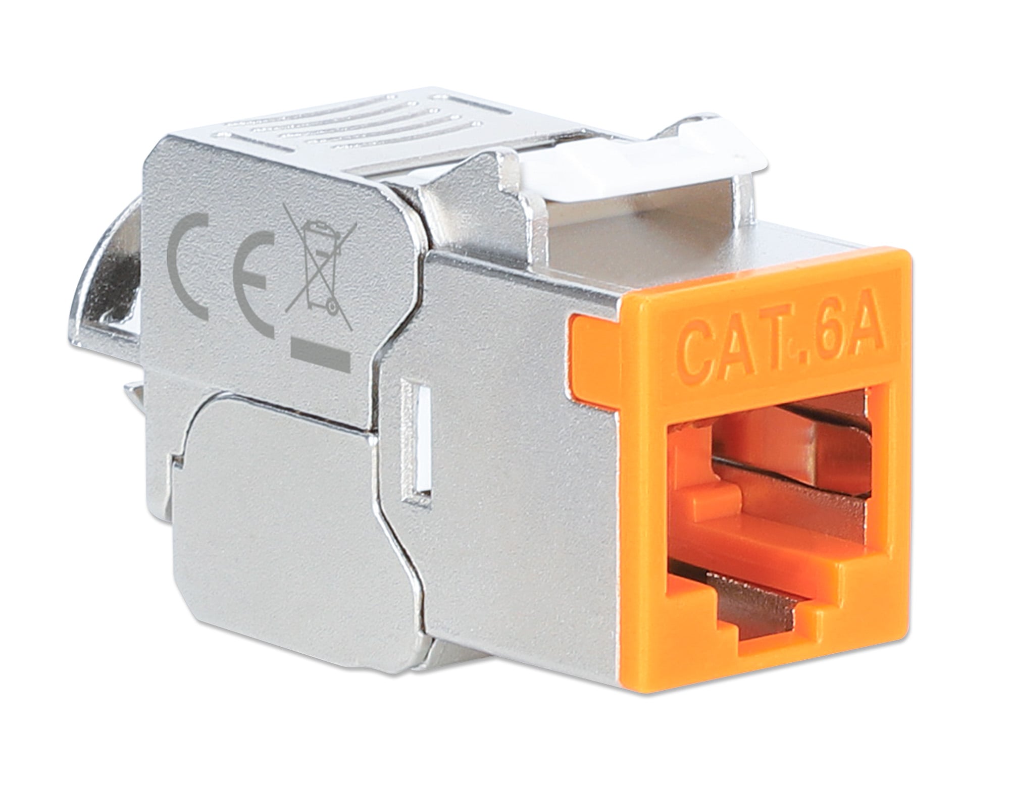 Frutto Keystone RJ45 Cat6A 10G Slim STP Toolless Arancione - Intellinet IWP-MD C6A/STOR