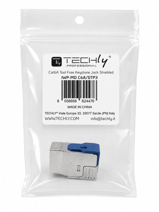 Frutto Keystone RJ45 STP Cat6A Toolless Silver - Techly Professional IWP-MD C6A/STP3