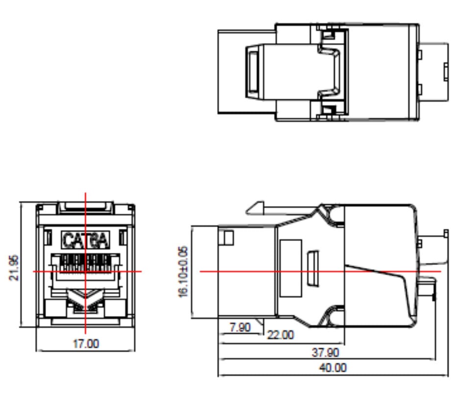 Fruit Keystone RJ 45 STP Cat 6 A Toolless Silver - OEM IWP-MD C 6 A/STPE
