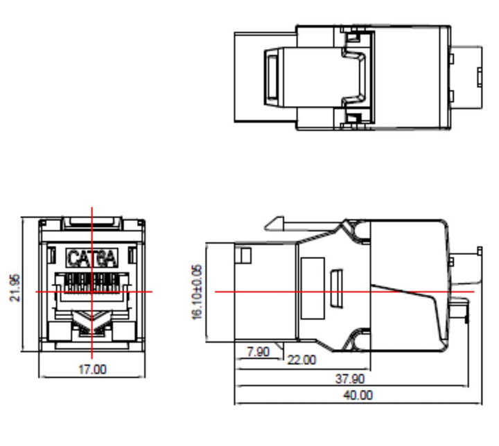Frutto Keystone RJ45 STP Cat6A Toolless Argento - OEM IWP-MD C6A/STPE