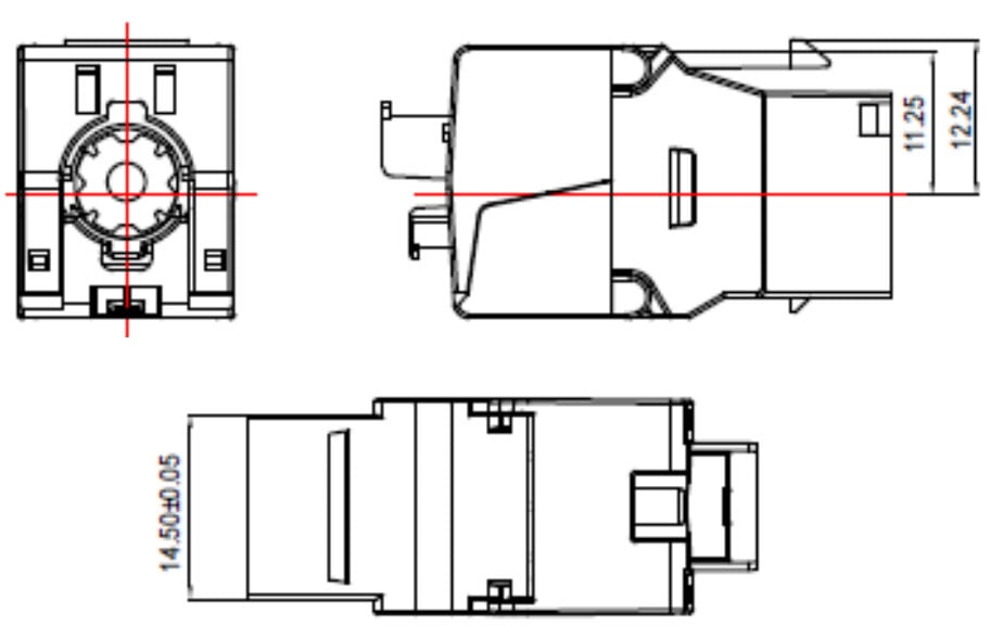 Fruit Keystone RJ 45 STP Cat 6 A Toolless Silver - OEM IWP-MD C 6 A/STPE