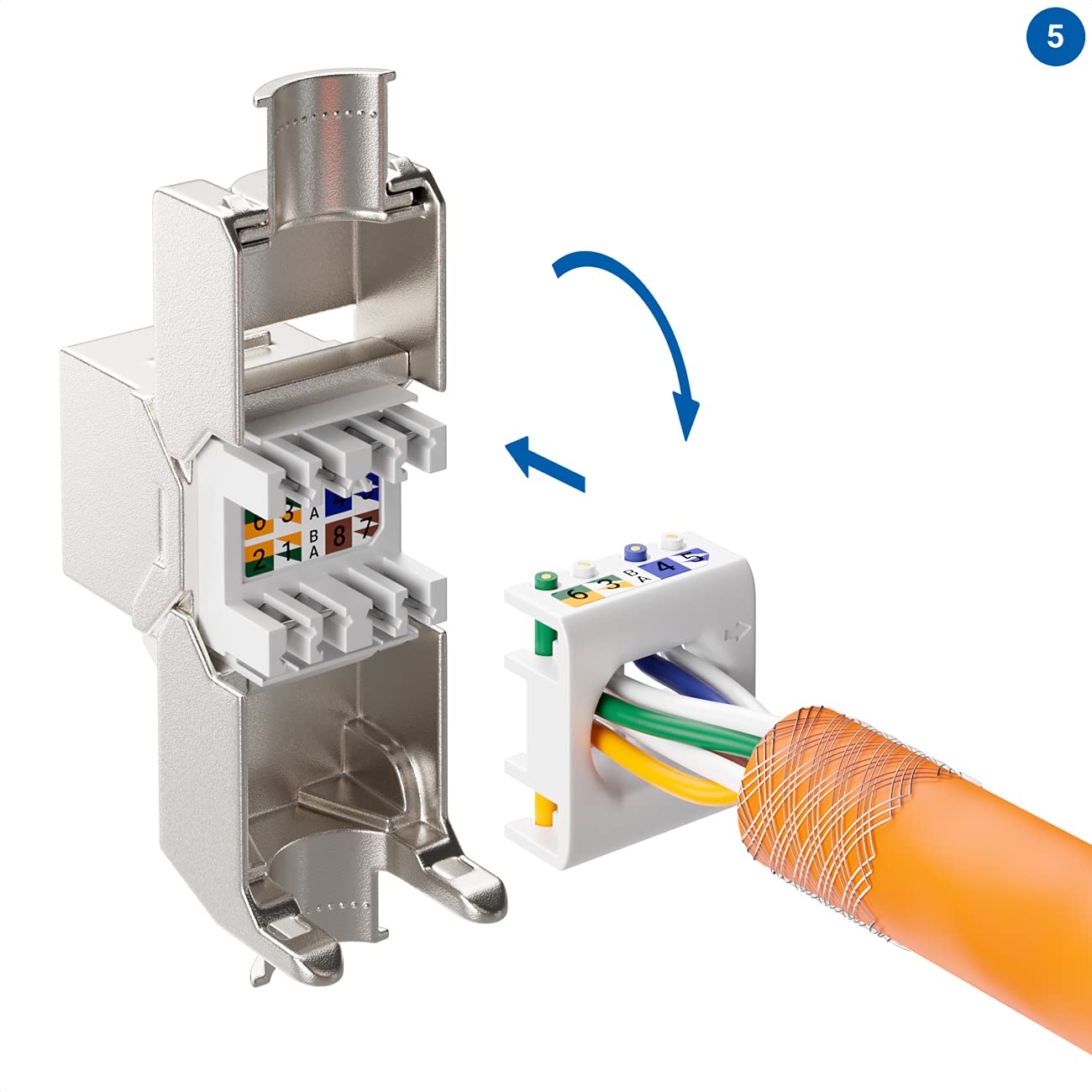 Frutto Keystone RJ45 Cat6A STP Tool-Free 16.60mm - Techly Professional IWP-MD C6A/STPT