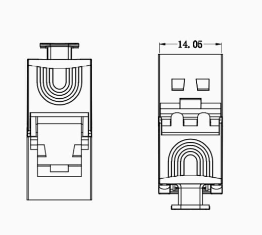 Frutto Keystone RJ45 Cat6A Slim STP Tool Free 14.06mm - Techly Professional IWP-MD C6A/STPTSL