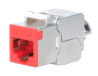 Fruit Keystone RJ 45 Cat 6 A 10 G Slim STP Toolless Red - Intellinet IWP-MD C 6 A/STRE