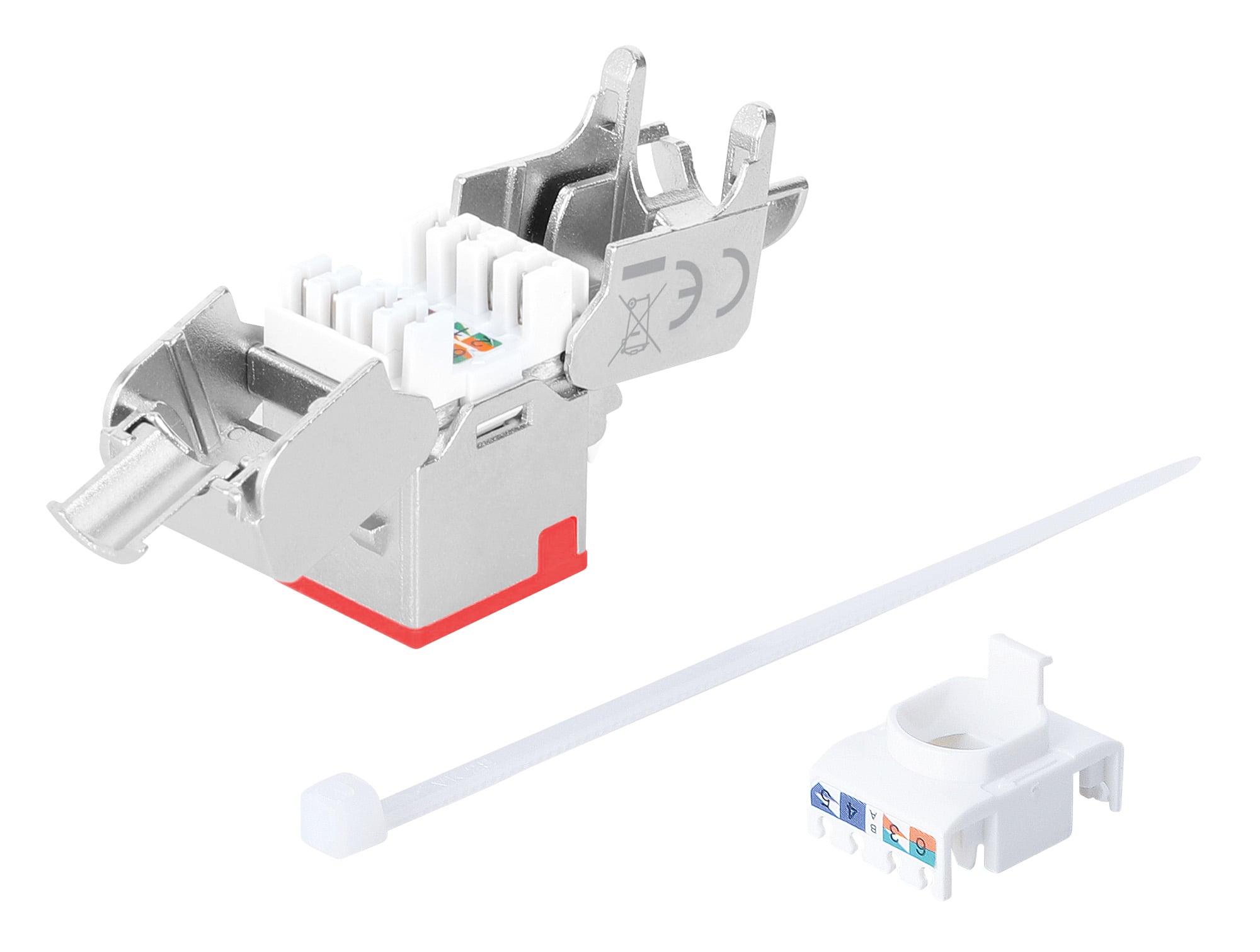 Frutto Keystone RJ45 Cat6A 10G Slim STP Toolless Rosso - Intellinet IWP-MD C6A/STRE
