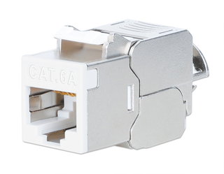 Fruit Keystone RJ 45 Cat 6 A 10 G Slim STP Toolless White - Intellinet IWP-MD C 6 A/STWH