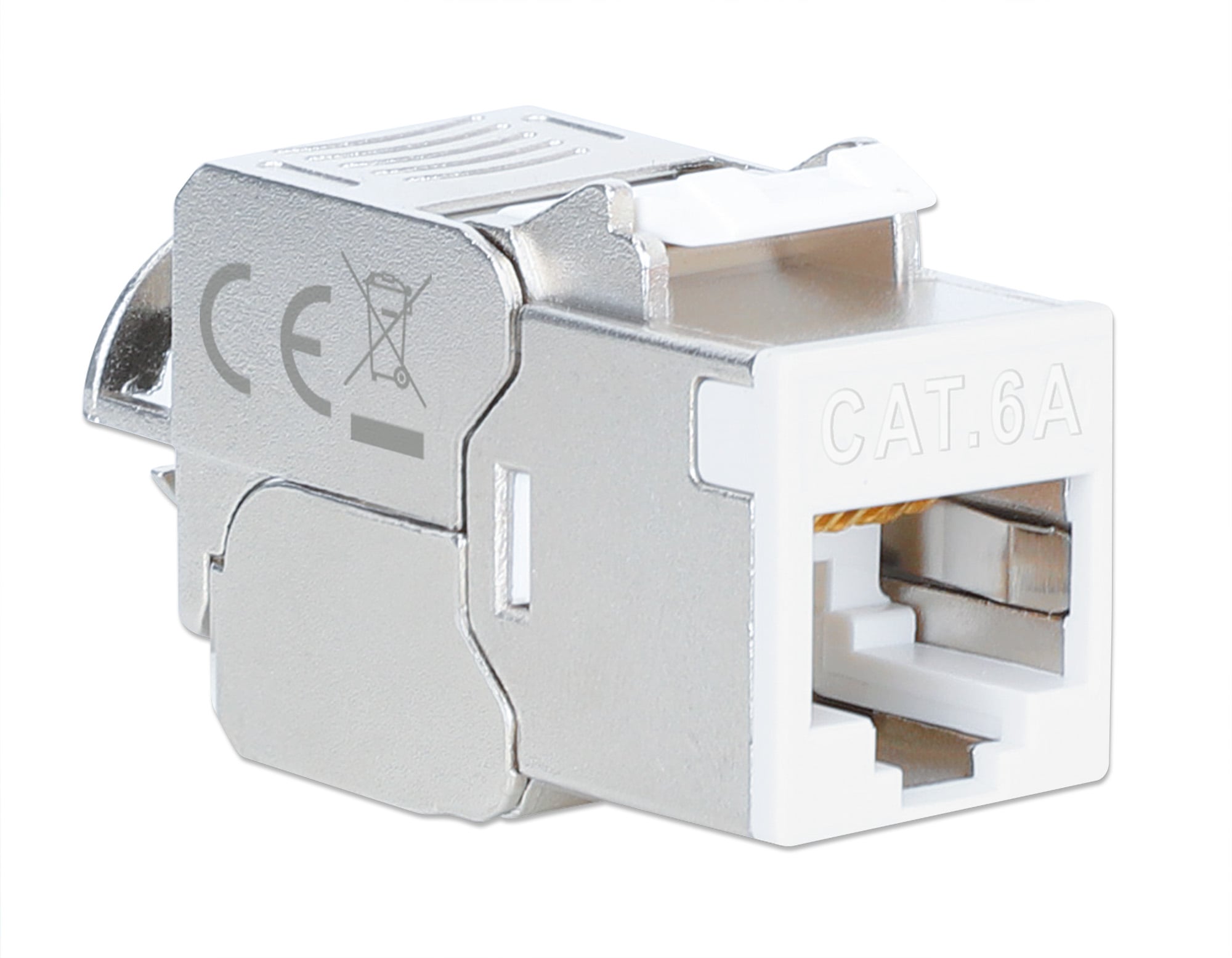 Frutto Keystone RJ45 Cat6A 10G Slim STP Toolless Bianco - Intellinet IWP-MD C6A/STWH