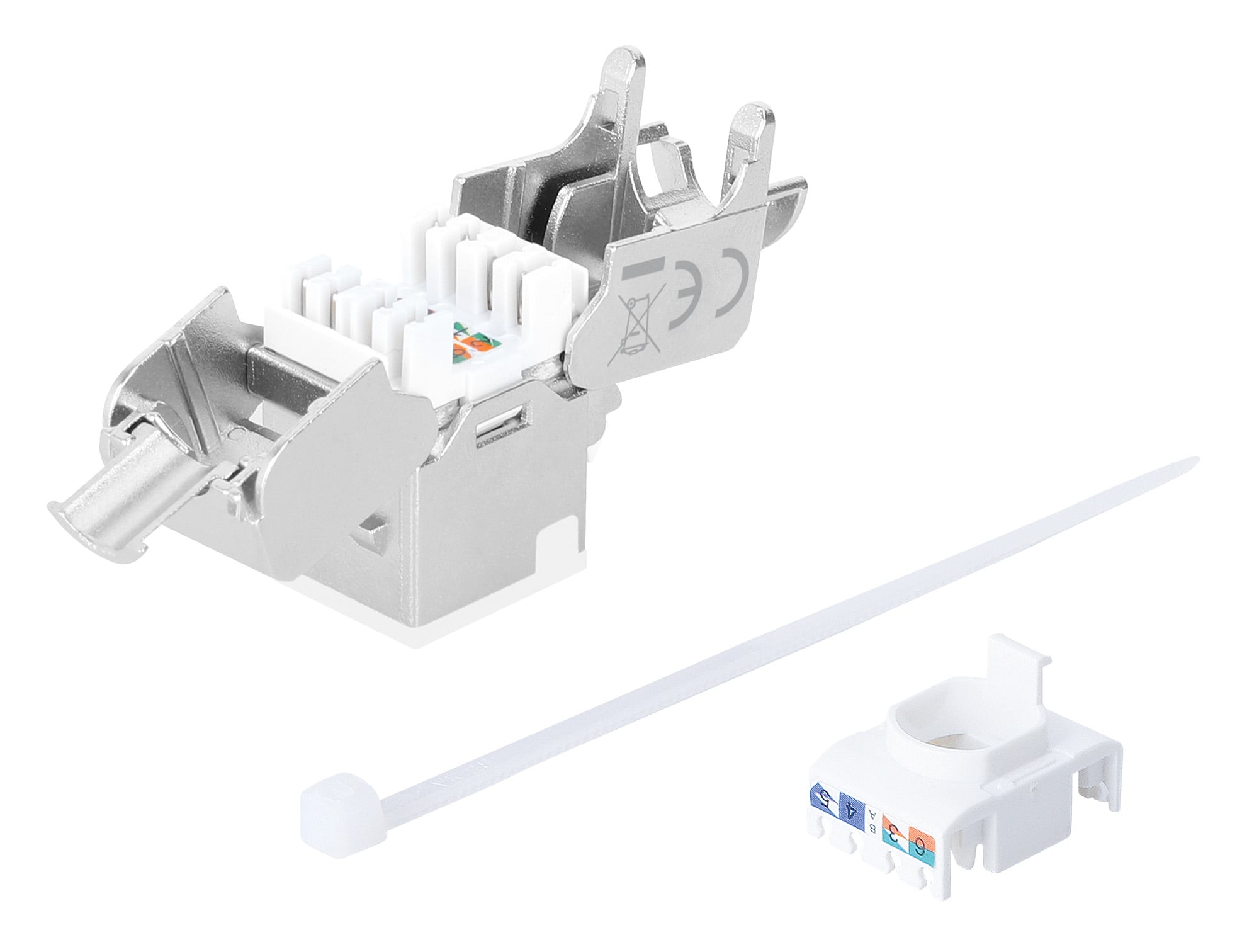 Frutto Keystone RJ45 Cat6A 10G Slim STP Toolless Bianco - Intellinet IWP-MD C6A/STWH