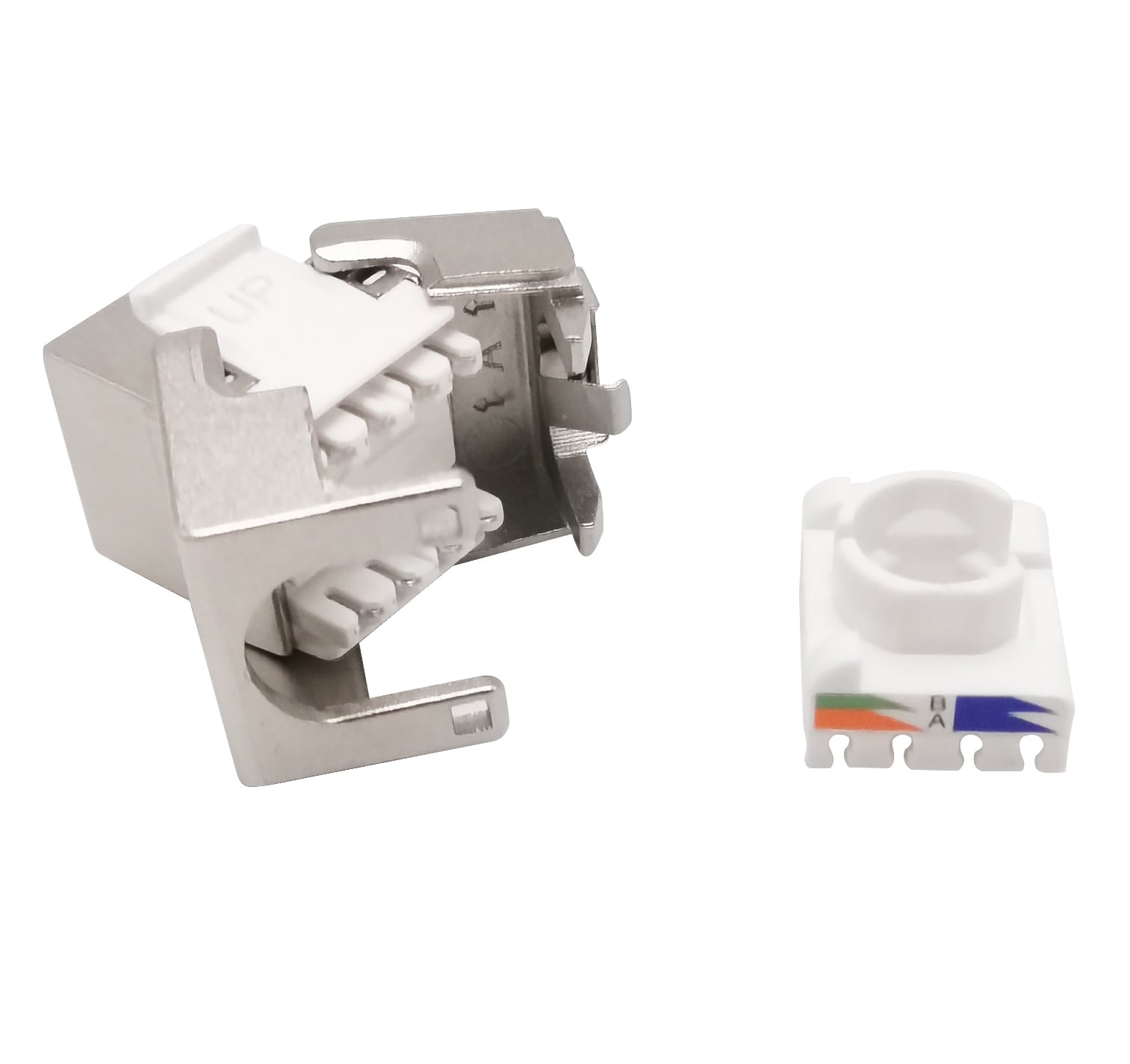 Frutto Keystone RJ45 Cat6A 10Gigabit FTP 180° Toolless con Otturatore - Intellinet IWP-MD C6A/TLFE