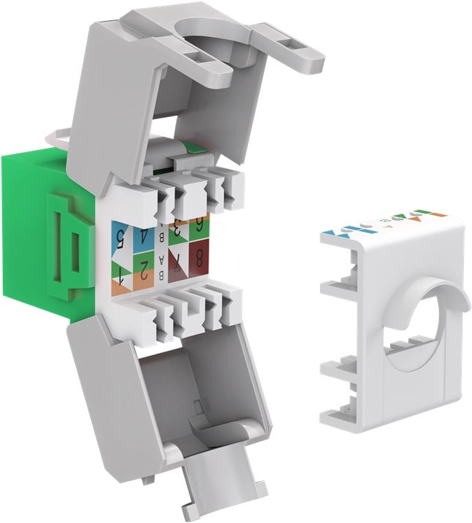 Frutto Keystone RJ45 Cat6A UTP 500MHz Verde - Goobay IWP-MD C6A/VEW