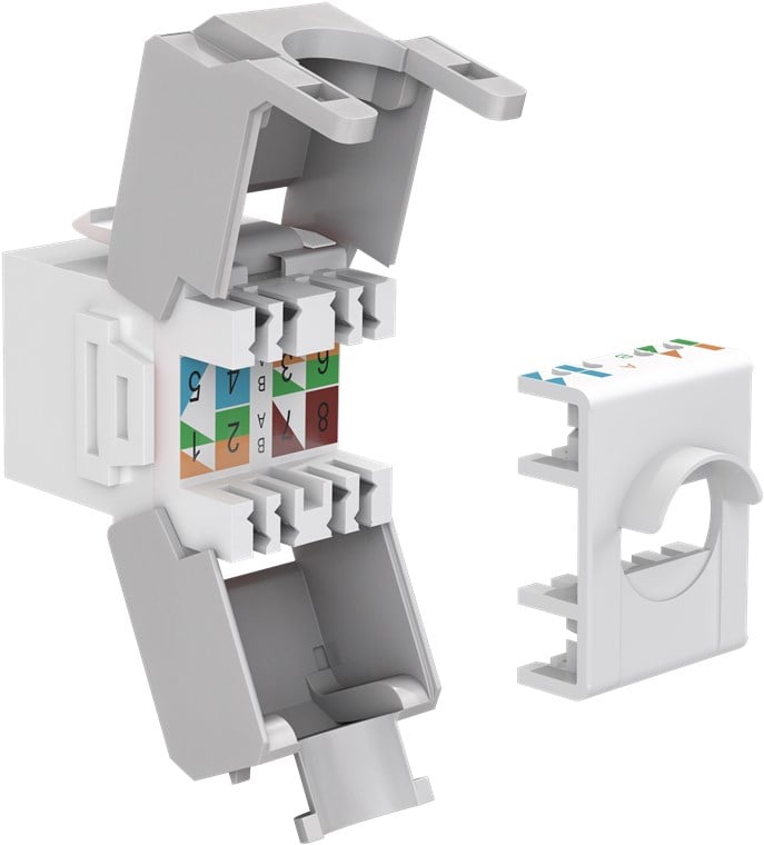 Frutto Keystone RJ45 Cat6A UTP 500MHz Bianco - Goobay IWP-MD C6A/WW