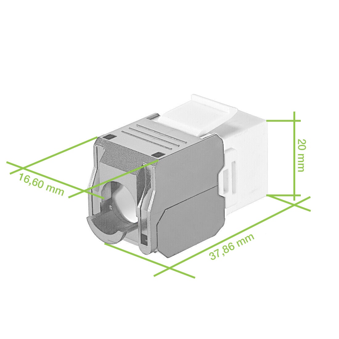 Frutto Keystone RJ45 Cat6A UTP Tool-Free Bianco Grigio - Techly Professional IWP-MD C6A/WWT