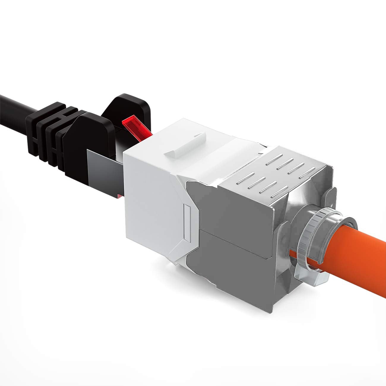 Frutto Keystone RJ45 Cat6A UTP Tool-Free Bianco Grigio - Techly Professional IWP-MD C6A/WWT