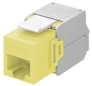 Frutto Keystone RJ45 Cat6A UTP 500MHz Giallo - Goobay IWP-MD C6A/YEW