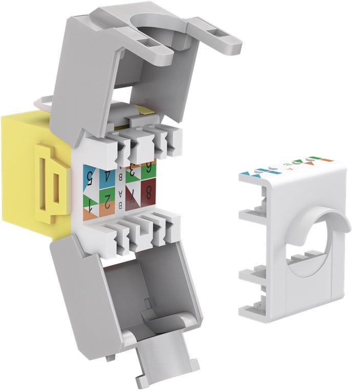 Frutto Keystone RJ45 Cat6A UTP 500MHz Giallo - Goobay IWP-MD C6A/YEW
