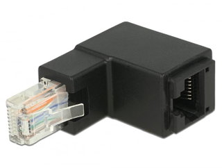 Adattatore RJ45 Maschio Femmina Cat6 UTP Angolato verso l'Alto a 90° Nero - Delock IWP-MD C6U-RJ45U