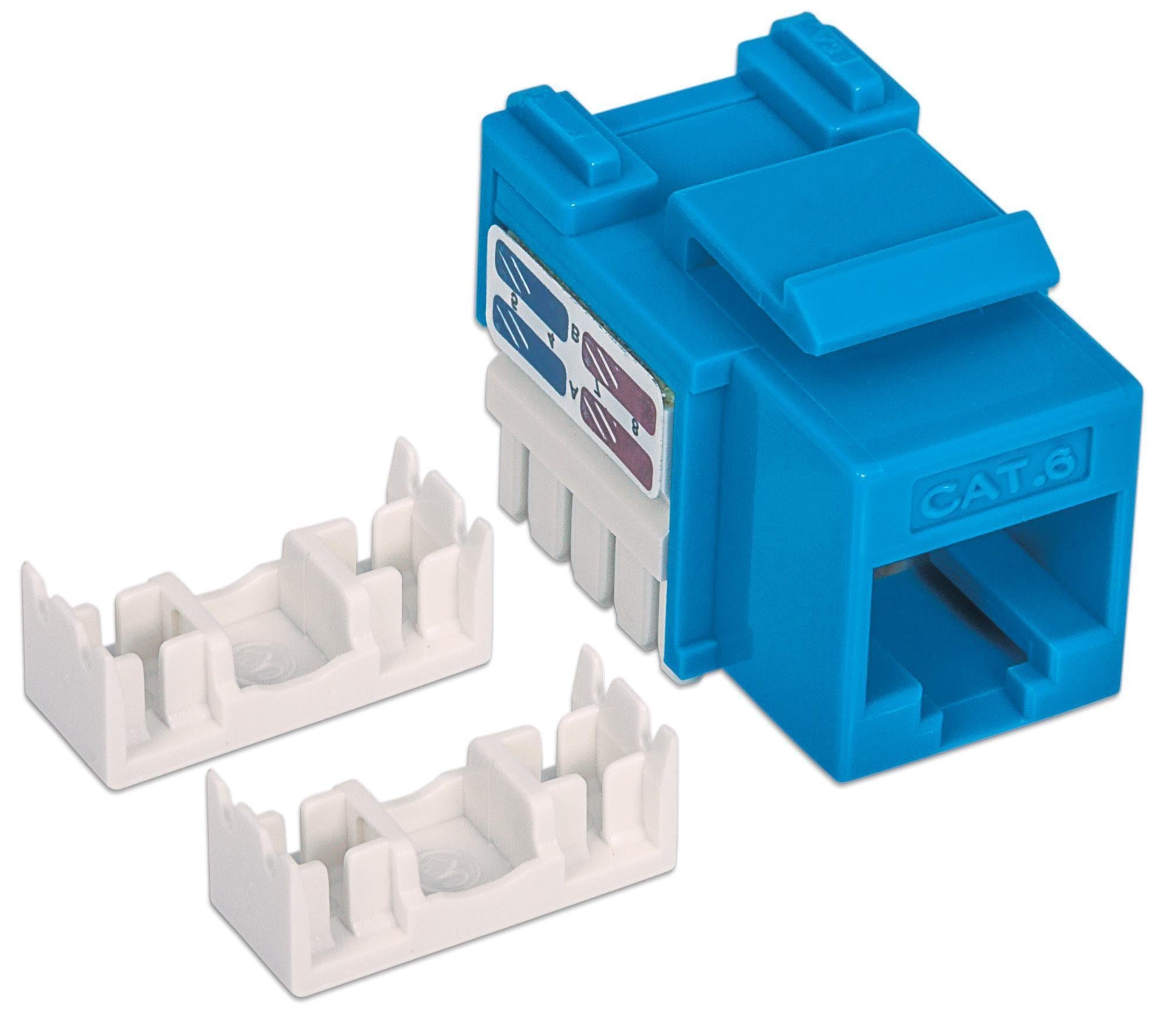 Frutto Keystone RJ45 Cat6 UTP non schermato Blu - Intellinet IWP-MD C6/BL