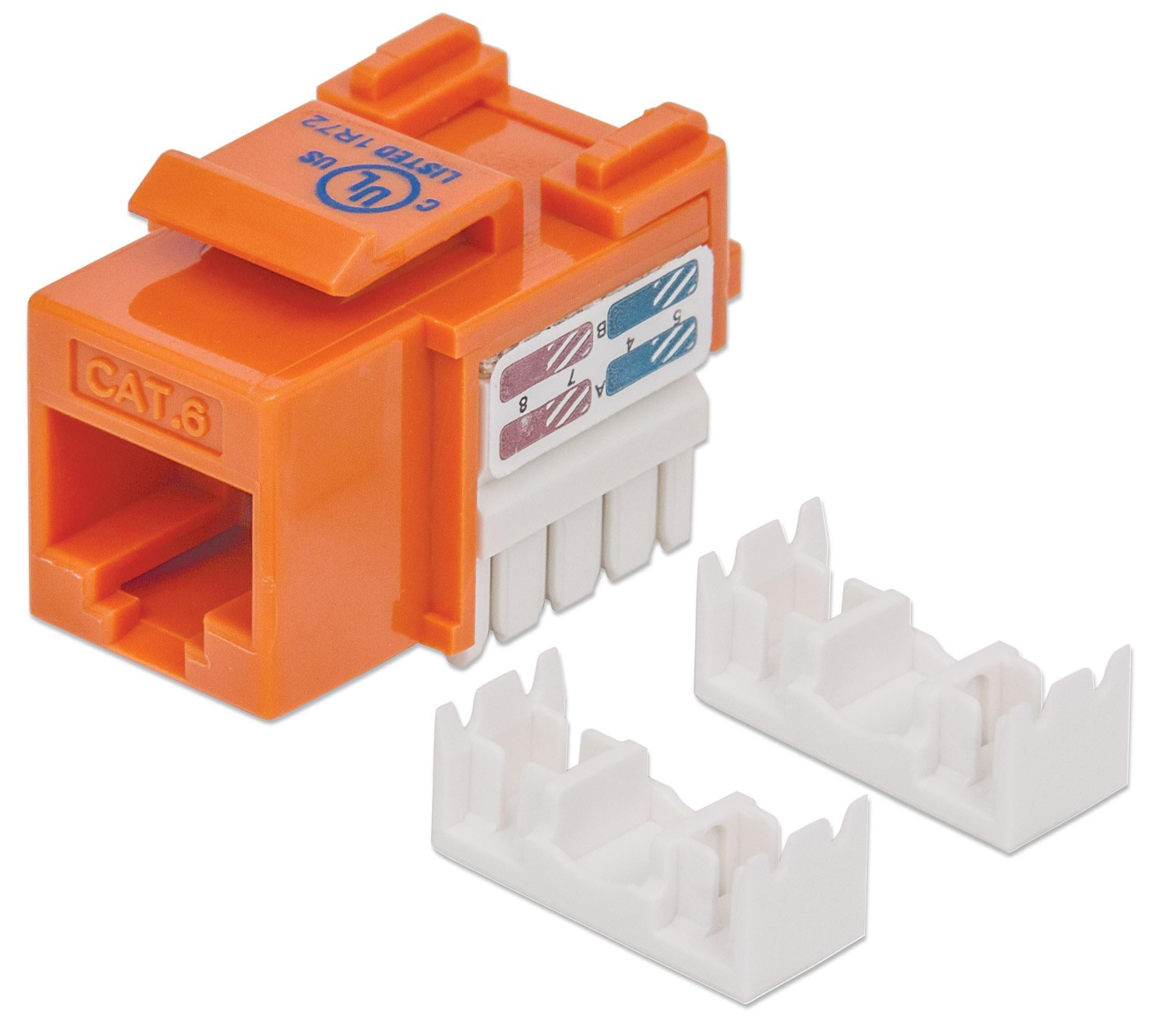 Frutto Keystone RJ45 Cat6 UTP non schermato Arancione - Intellinet IWP-MD C6/OR