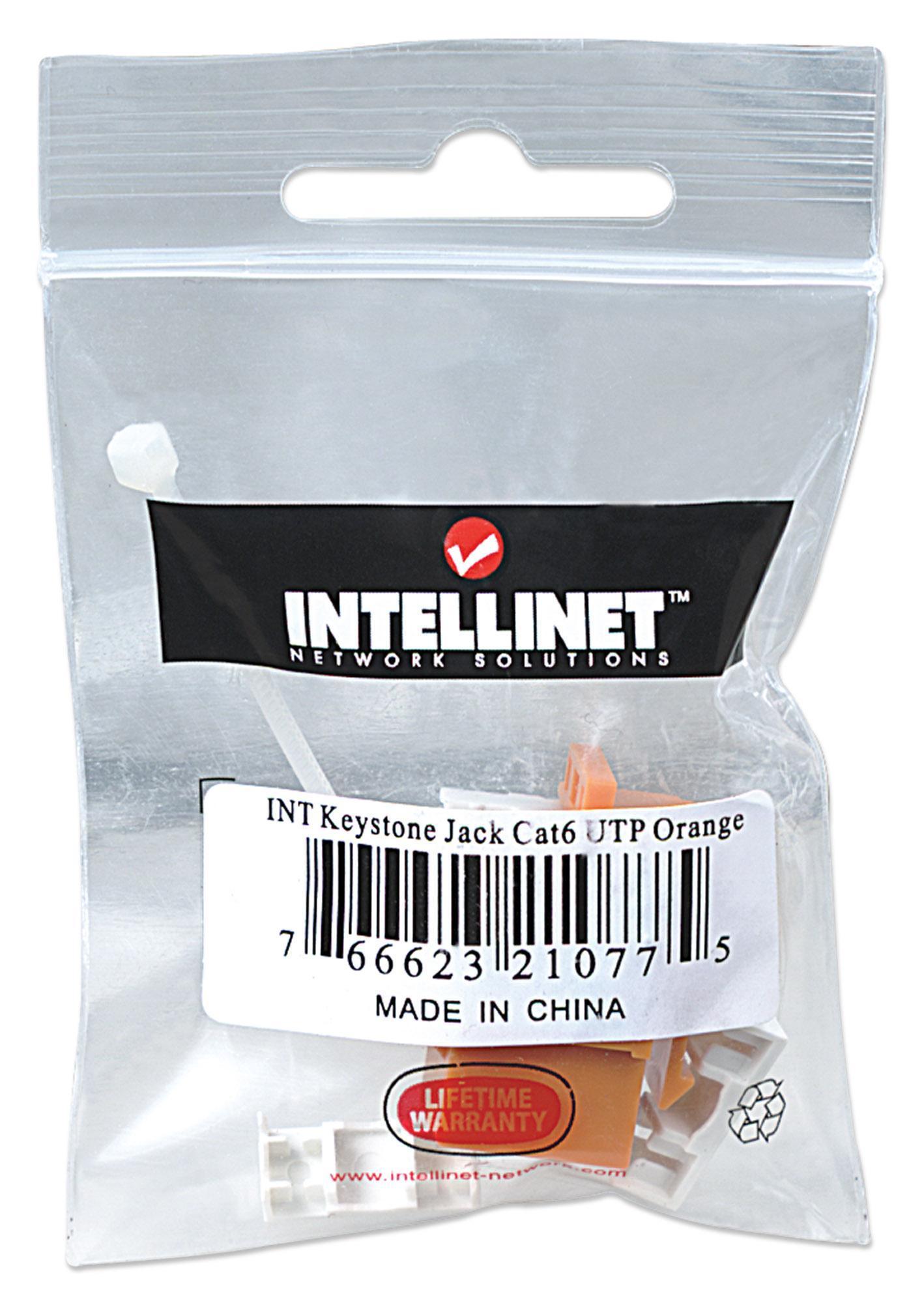 Frutto Keystone RJ45 Cat6 UTP non schermato Arancione - Intellinet IWP-MD C6/OR
