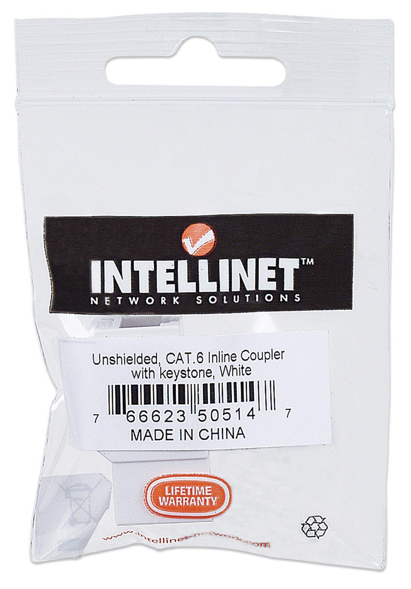 Accoppiatore RJ45 F/F UTP Cat6 Keystone Bianco - Intellinet IWP-MD C6/PB