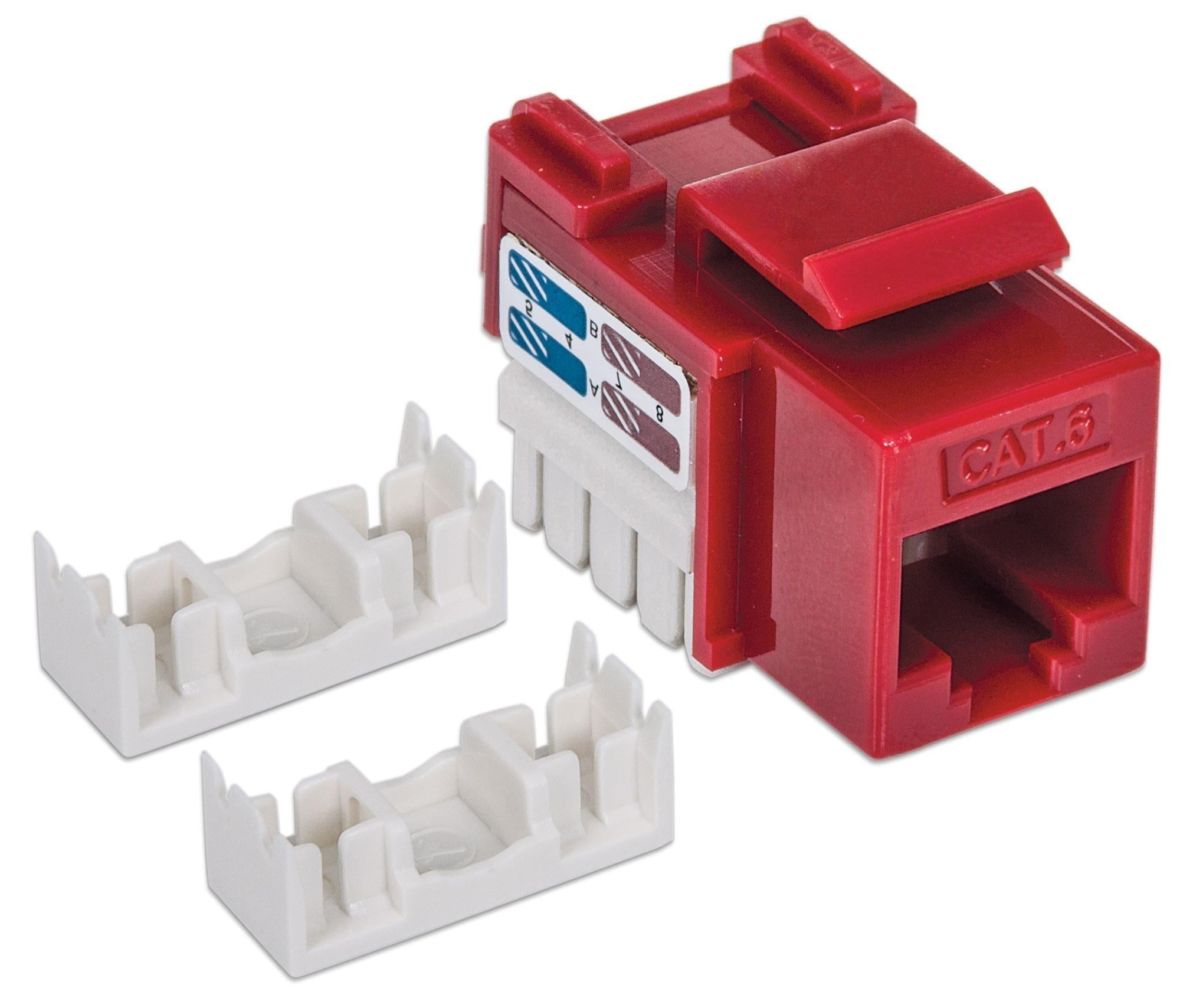 Frutto Keystone RJ45 Cat6 UTP non schermato Rosso - Intellinet IWP-MD C6/RED
